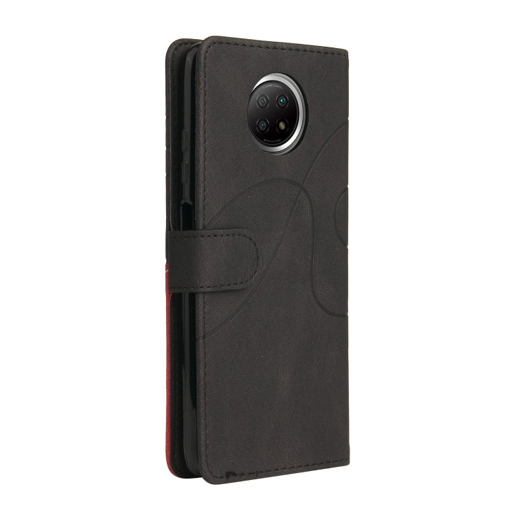 For Xiaomi Redmi Note 9 5G CN Version Dual-color Splicing Horizontal Flip PU Leather Case with Holder & Card Slots & Wallet