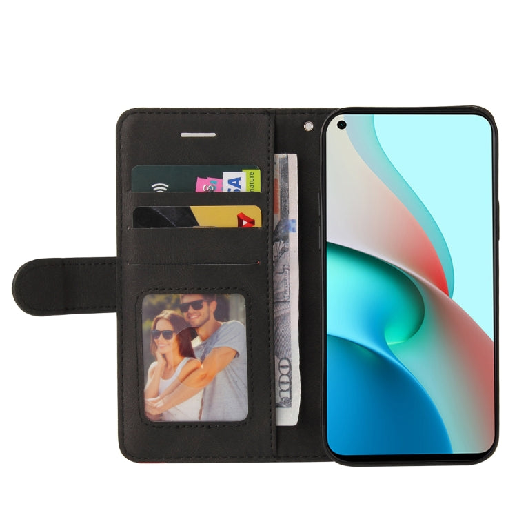 For Xiaomi Redmi Note 9 5G CN Version Dual-color Splicing Horizontal Flip PU Leather Case with Holder & Card Slots & Wallet