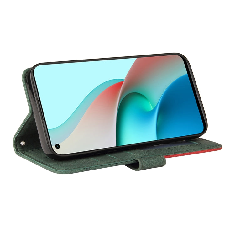 For Xiaomi Redmi Note 9 5G CN Version Dual-color Splicing Horizontal Flip PU Leather Case with Holder & Card Slots & Wallet