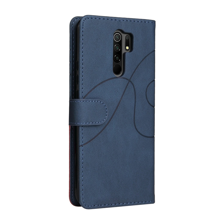 For Xiaomi Redmi 9 Dual-color Splicing Horizontal Flip PU Leather Case with Holder & Card Slots & Wallet