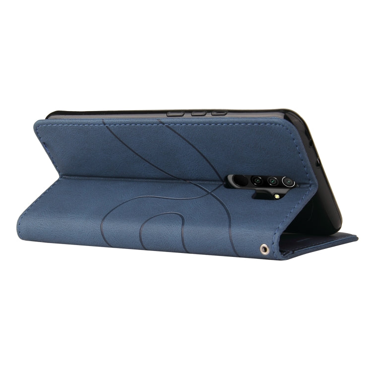 For Xiaomi Redmi 9 Dual-color Splicing Horizontal Flip PU Leather Case with Holder & Card Slots & Wallet