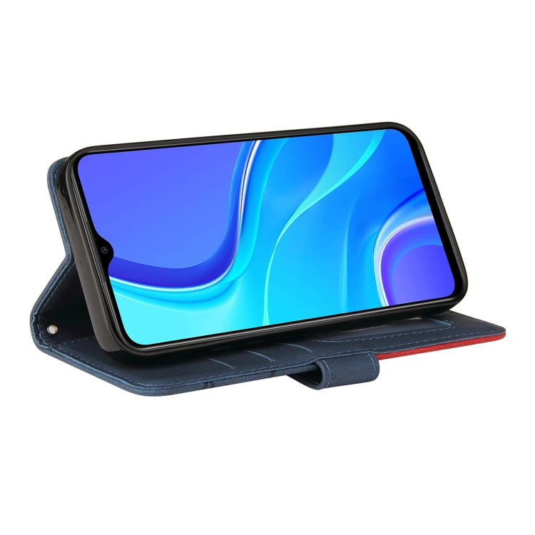 For Xiaomi Redmi 9 Dual-color Splicing Horizontal Flip PU Leather Case with Holder & Card Slots & Wallet