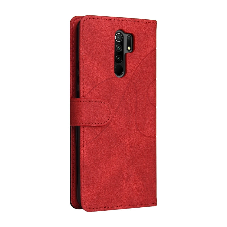 For Xiaomi Redmi 9 Dual-color Splicing Horizontal Flip PU Leather Case with Holder & Card Slots & Wallet