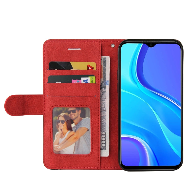 For Xiaomi Redmi 9 Dual-color Splicing Horizontal Flip PU Leather Case with Holder & Card Slots & Wallet