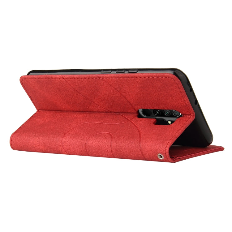 For Xiaomi Redmi 9 Dual-color Splicing Horizontal Flip PU Leather Case with Holder & Card Slots & Wallet