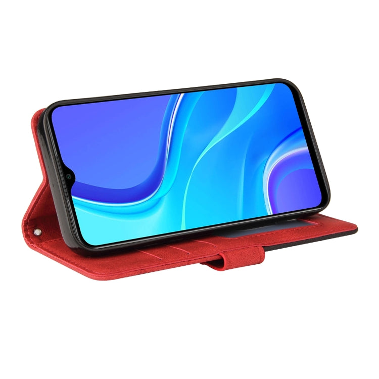 For Xiaomi Redmi 9 Dual-color Splicing Horizontal Flip PU Leather Case with Holder & Card Slots & Wallet