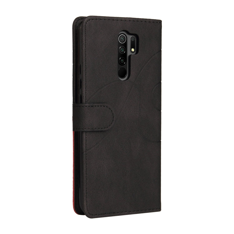 For Xiaomi Redmi 9 Dual-color Splicing Horizontal Flip PU Leather Case with Holder & Card Slots & Wallet