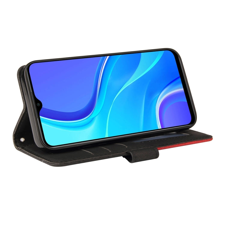For Xiaomi Redmi 9 Dual-color Splicing Horizontal Flip PU Leather Case with Holder & Card Slots & Wallet