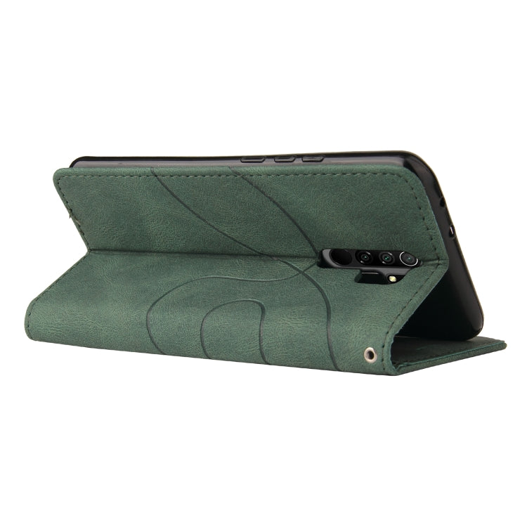 For Xiaomi Redmi 9 Dual-color Splicing Horizontal Flip PU Leather Case with Holder & Card Slots & Wallet