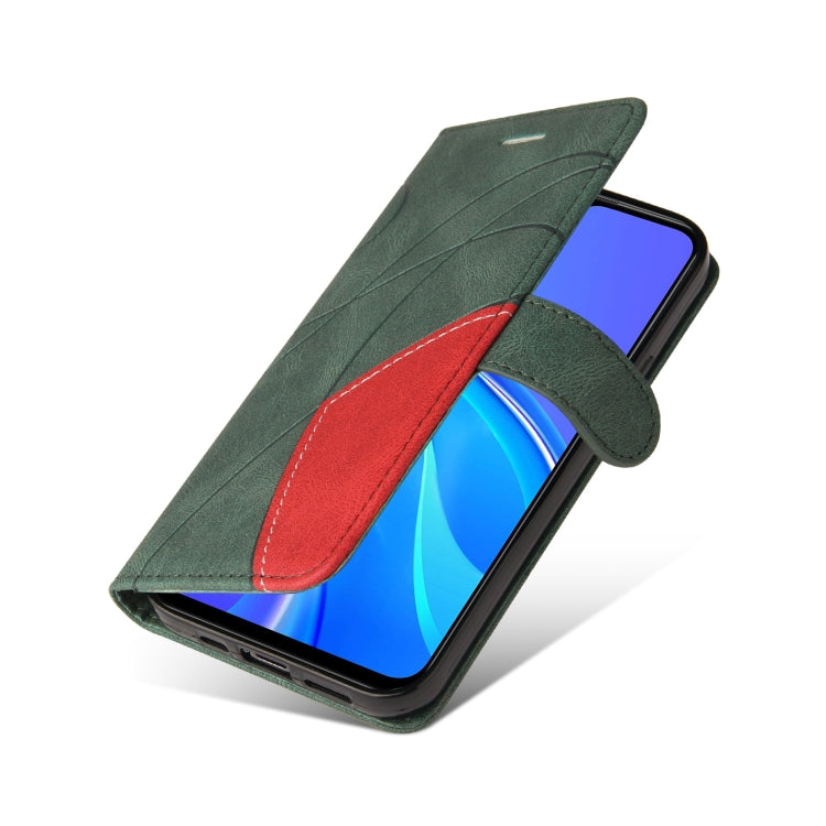 For Xiaomi Redmi 9 Dual-color Splicing Horizontal Flip PU Leather Case with Holder & Card Slots & Wallet