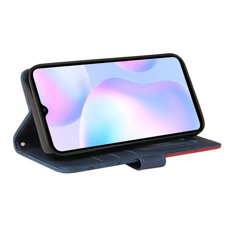 For Xiaomi Redmi 9A Dual-color Splicing Horizontal Flip PU Leather Case with Holder & Card Slots & Wallet