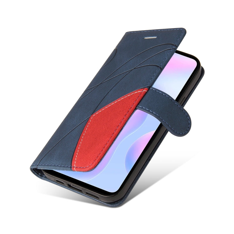 For Xiaomi Redmi 9A Dual-color Splicing Horizontal Flip PU Leather Case with Holder & Card Slots & Wallet