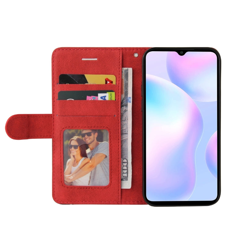 For Xiaomi Redmi 9A Dual-color Splicing Horizontal Flip PU Leather Case with Holder & Card Slots & Wallet