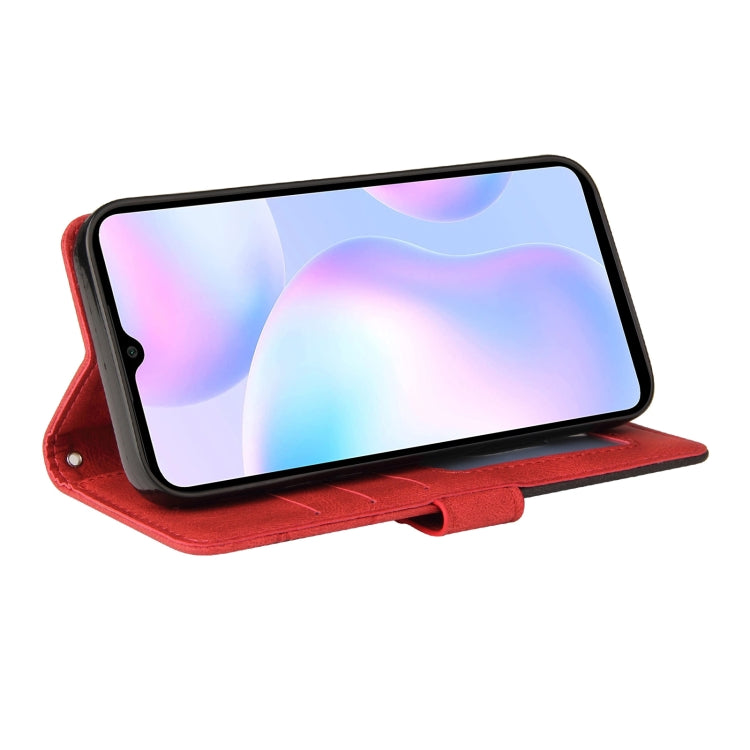 For Xiaomi Redmi 9A Dual-color Splicing Horizontal Flip PU Leather Case with Holder & Card Slots & Wallet