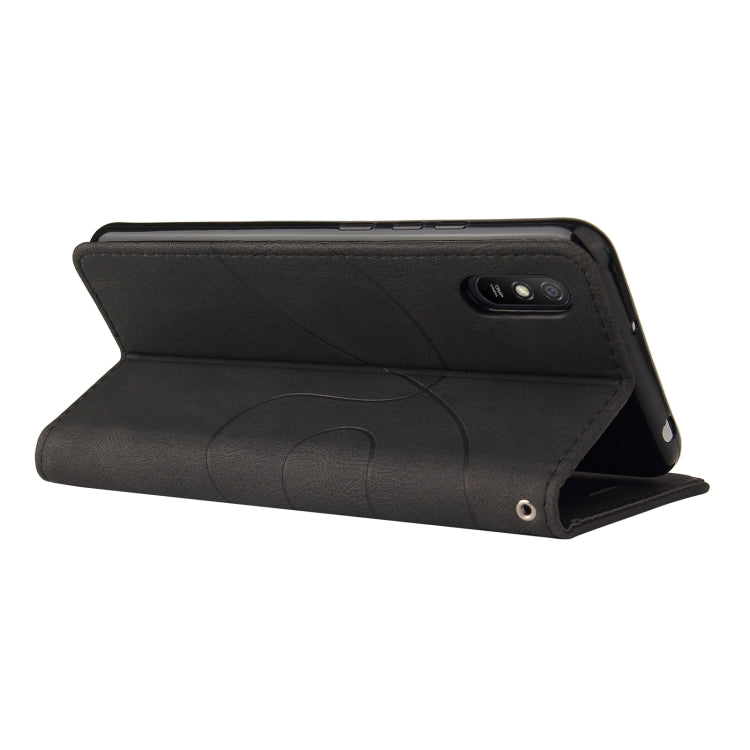 For Xiaomi Redmi 9A Dual-color Splicing Horizontal Flip PU Leather Case with Holder & Card Slots & Wallet