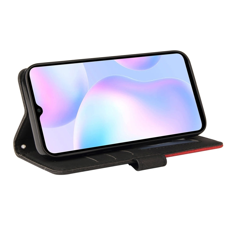 For Xiaomi Redmi 9A Dual-color Splicing Horizontal Flip PU Leather Case with Holder & Card Slots & Wallet