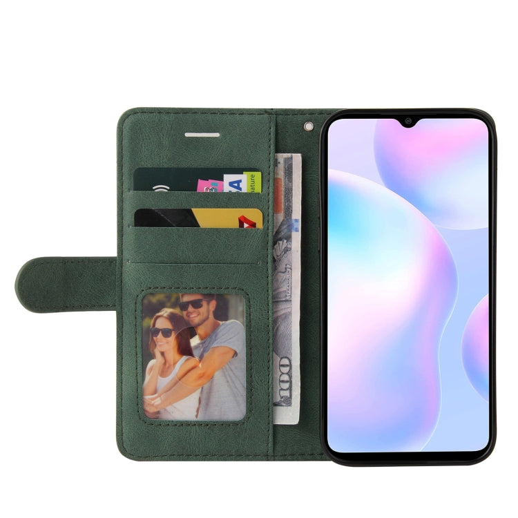 For Xiaomi Redmi 9A Dual-color Splicing Horizontal Flip PU Leather Case with Holder & Card Slots & Wallet