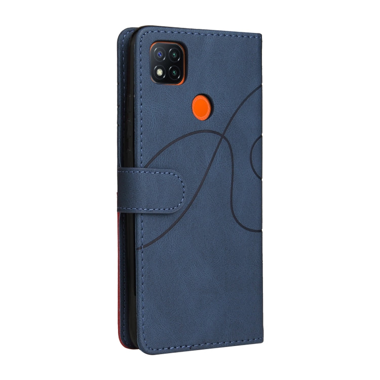 For Xiaomi Redmi 9C Dual-color Splicing Horizontal Flip PU Leather Case with Holder & Card Slots & Wallet