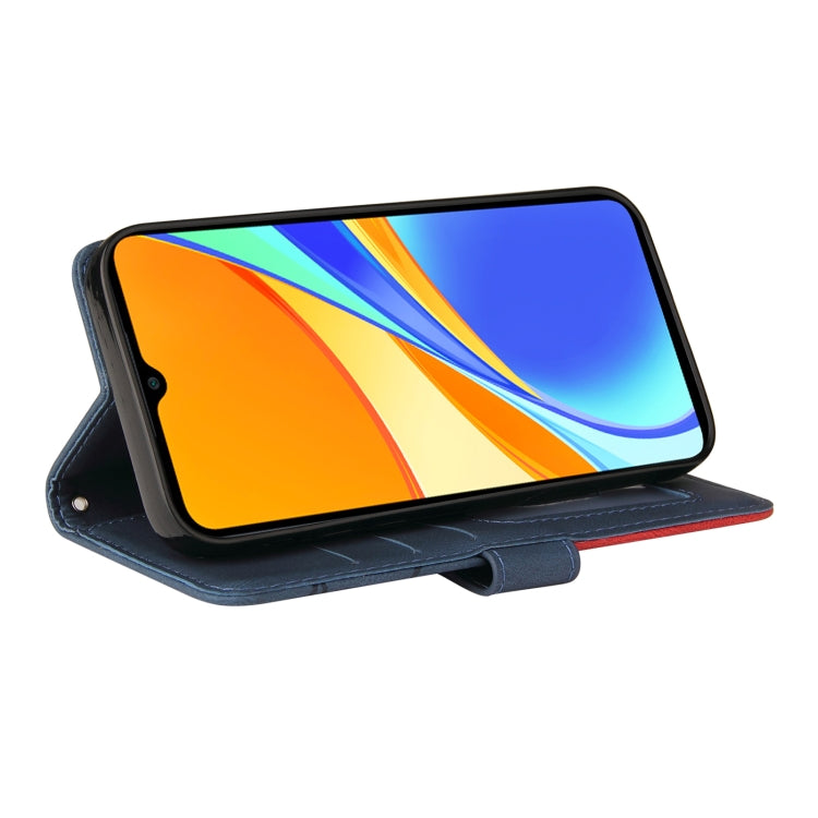 For Xiaomi Redmi 9C Dual-color Splicing Horizontal Flip PU Leather Case with Holder & Card Slots & Wallet