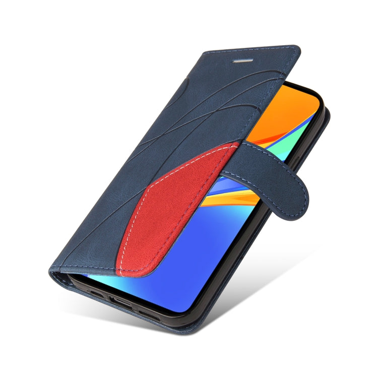 For Xiaomi Redmi 9C Dual-color Splicing Horizontal Flip PU Leather Case with Holder & Card Slots & Wallet