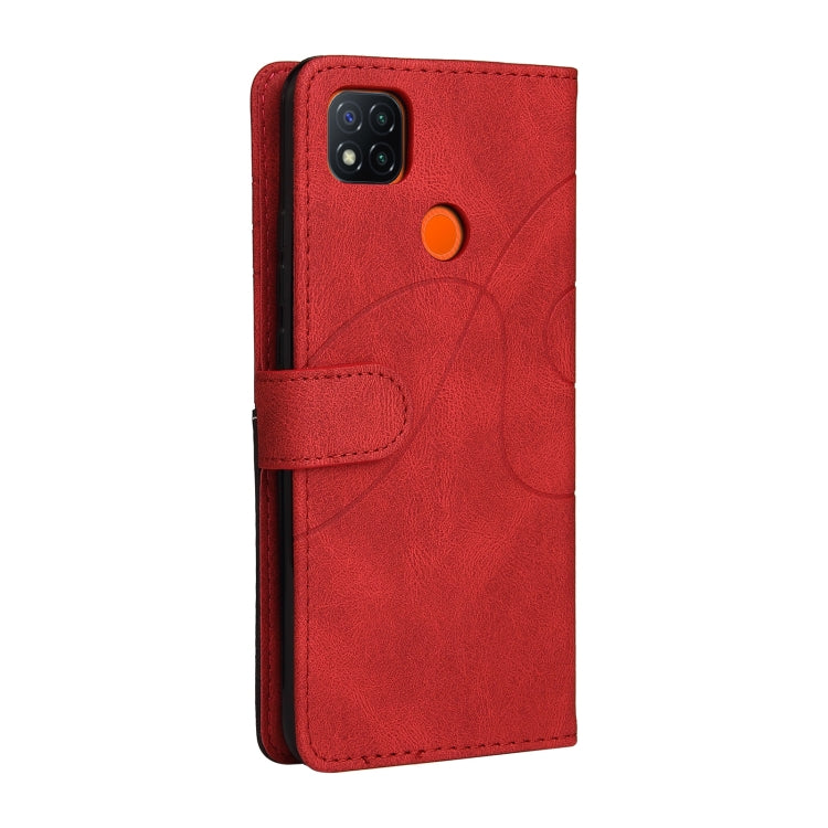 For Xiaomi Redmi 9C Dual-color Splicing Horizontal Flip PU Leather Case with Holder & Card Slots & Wallet
