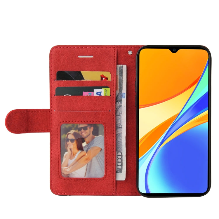 For Xiaomi Redmi 9C Dual-color Splicing Horizontal Flip PU Leather Case with Holder & Card Slots & Wallet