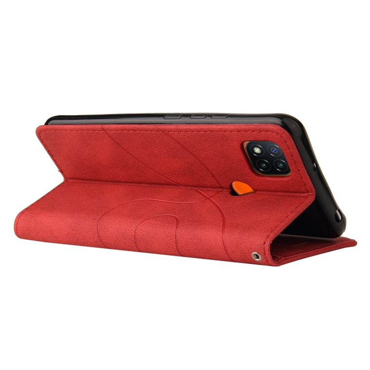 For Xiaomi Redmi 9C Dual-color Splicing Horizontal Flip PU Leather Case with Holder & Card Slots & Wallet