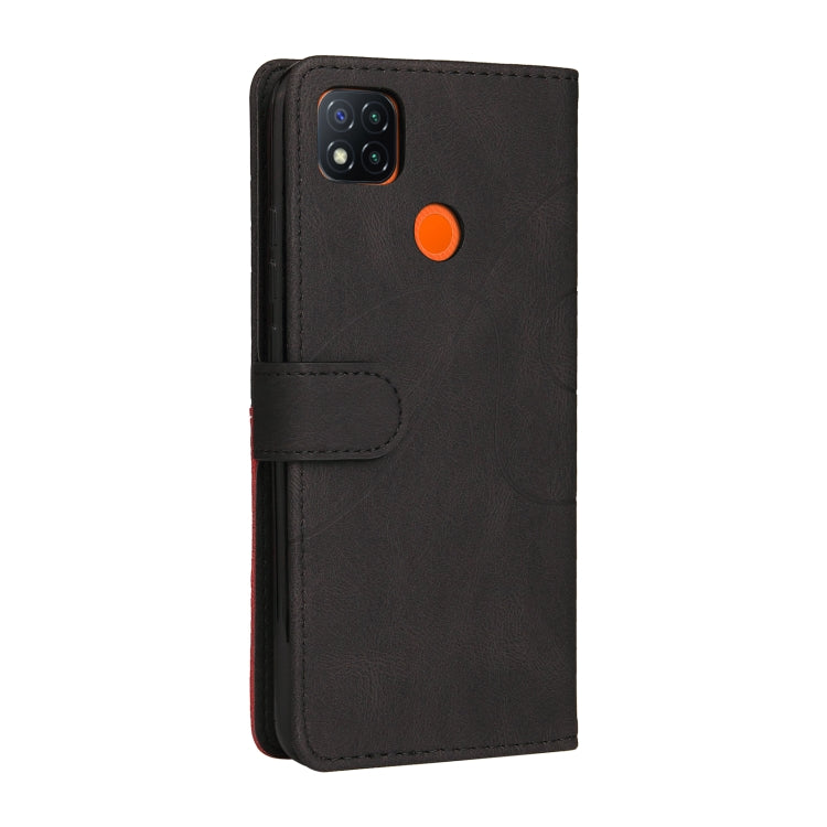 For Xiaomi Redmi 9C Dual-color Splicing Horizontal Flip PU Leather Case with Holder & Card Slots & Wallet