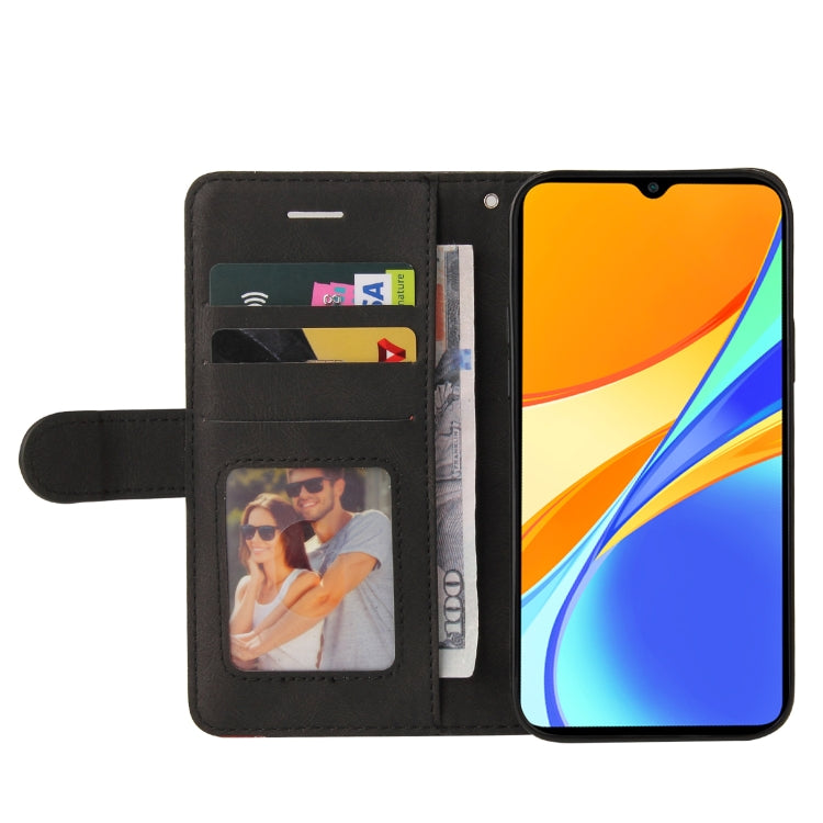 For Xiaomi Redmi 9C Dual-color Splicing Horizontal Flip PU Leather Case with Holder & Card Slots & Wallet
