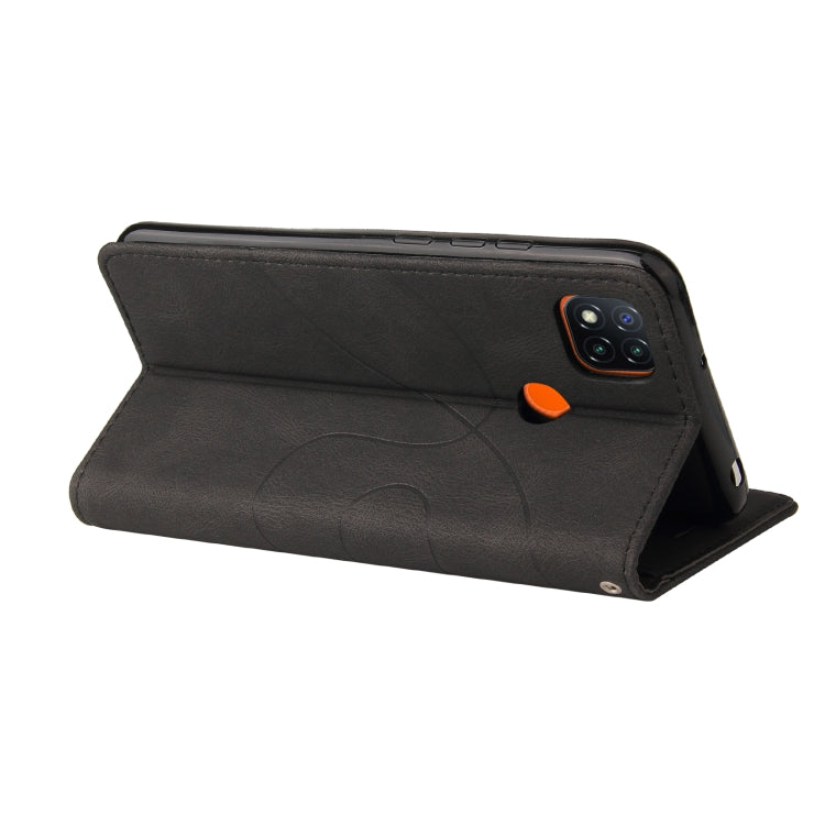 For Xiaomi Redmi 9C Dual-color Splicing Horizontal Flip PU Leather Case with Holder & Card Slots & Wallet