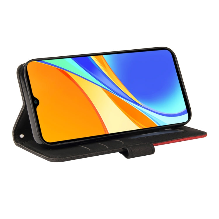 For Xiaomi Redmi 9C Dual-color Splicing Horizontal Flip PU Leather Case with Holder & Card Slots & Wallet