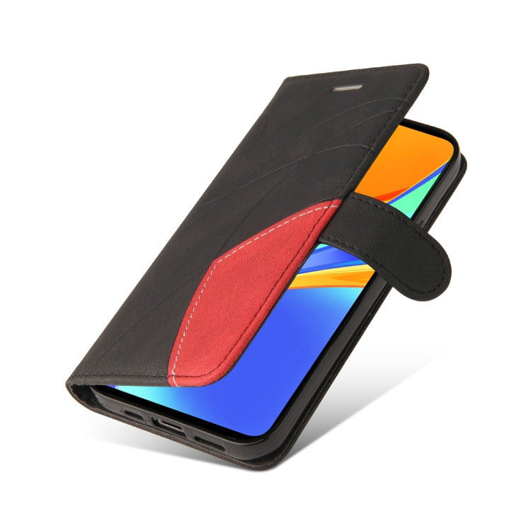 For Xiaomi Redmi 9C Dual-color Splicing Horizontal Flip PU Leather Case with Holder & Card Slots & Wallet