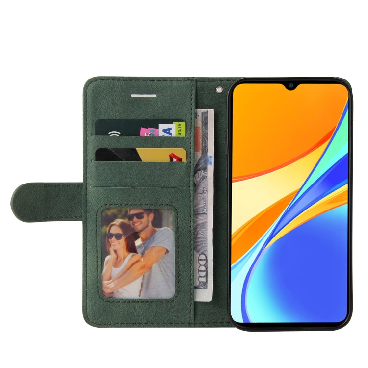 For Xiaomi Redmi 9C Dual-color Splicing Horizontal Flip PU Leather Case with Holder & Card Slots & Wallet