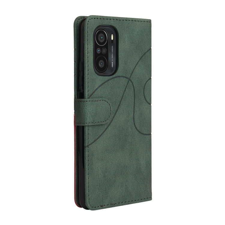 For Xiaomi Redmi K40 / K40 Pro / Poco F3 Dual-color Splicing Horizontal Flip PU Leather Case with Holder & Card Slots & Wallet