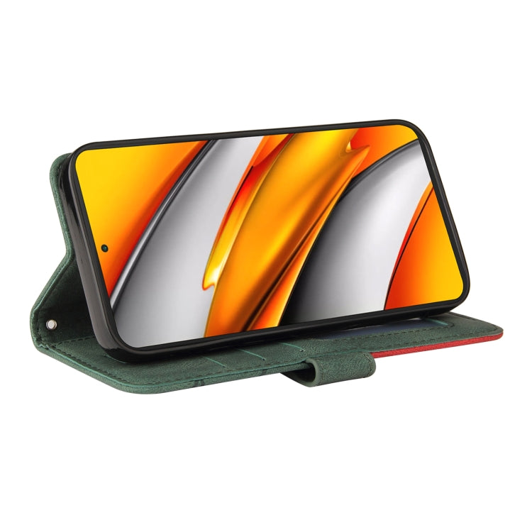 For Xiaomi Redmi K40 / K40 Pro / Poco F3 Dual-color Splicing Horizontal Flip PU Leather Case with Holder & Card Slots & Wallet