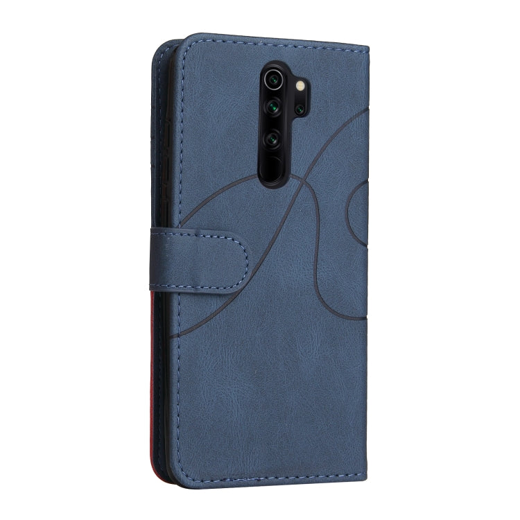 For Xiaomi Redmi Note 8 Pro Dual-color Splicing Horizontal Flip PU Leather Case with Holder & Card Slots & Wallet