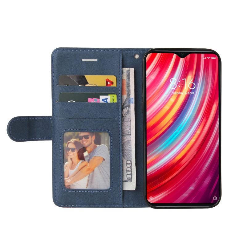 For Xiaomi Redmi Note 8 Pro Dual-color Splicing Horizontal Flip PU Leather Case with Holder & Card Slots & Wallet