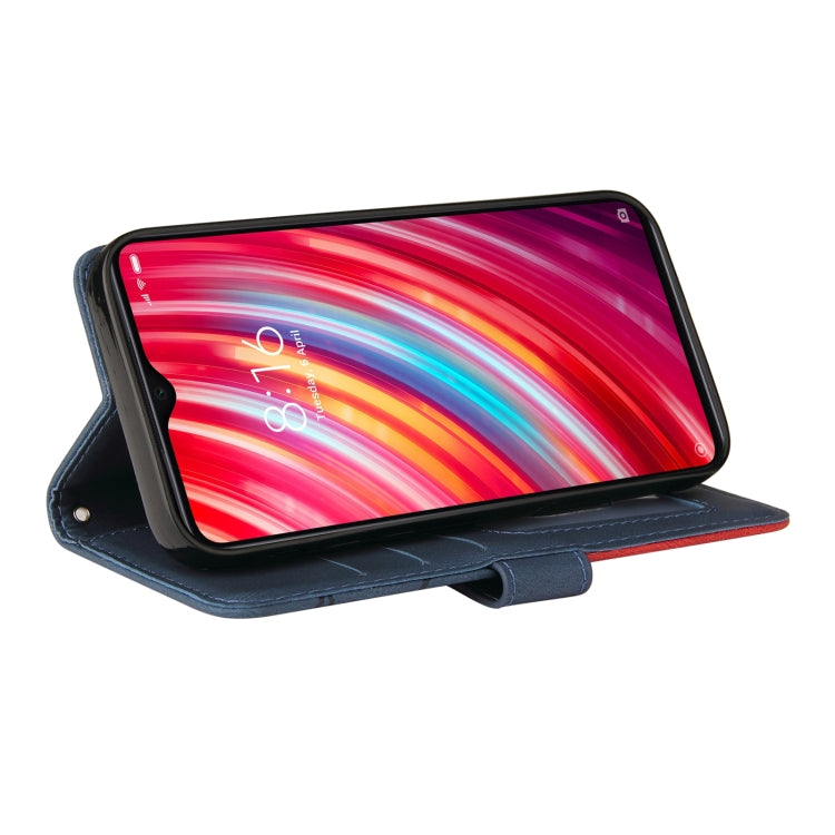 For Xiaomi Redmi Note 8 Pro Dual-color Splicing Horizontal Flip PU Leather Case with Holder & Card Slots & Wallet