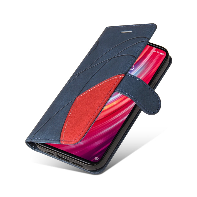 For Xiaomi Redmi Note 8 Pro Dual-color Splicing Horizontal Flip PU Leather Case with Holder & Card Slots & Wallet