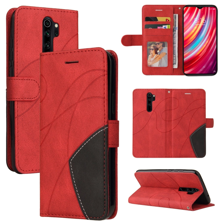 For Xiaomi Redmi Note 8 Pro Dual-color Splicing Horizontal Flip PU Leather Case with Holder & Card Slots & Wallet