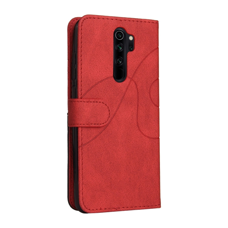 For Xiaomi Redmi Note 8 Pro Dual-color Splicing Horizontal Flip PU Leather Case with Holder & Card Slots & Wallet