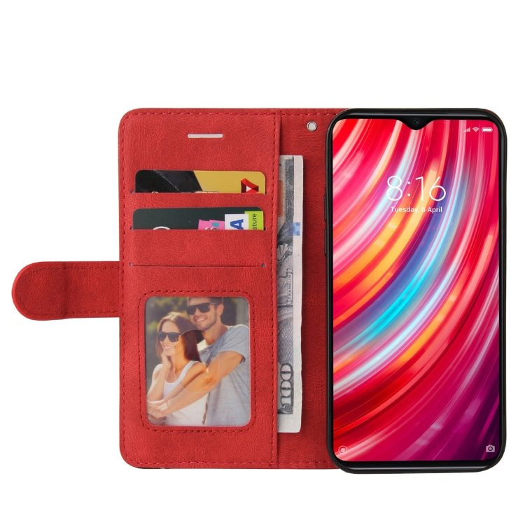 For Xiaomi Redmi Note 8 Pro Dual-color Splicing Horizontal Flip PU Leather Case with Holder & Card Slots & Wallet