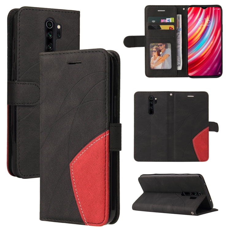 For Xiaomi Redmi Note 8 Pro Dual-color Splicing Horizontal Flip PU Leather Case with Holder & Card Slots & Wallet