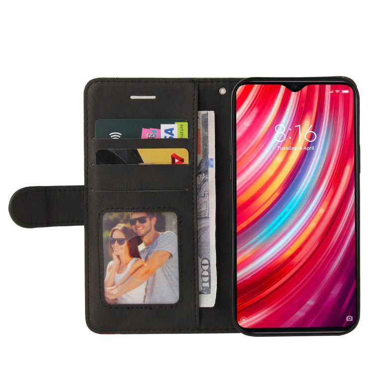 For Xiaomi Redmi Note 8 Pro Dual-color Splicing Horizontal Flip PU Leather Case with Holder & Card Slots & Wallet