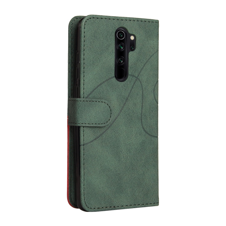 For Xiaomi Redmi Note 8 Pro Dual-color Splicing Horizontal Flip PU Leather Case with Holder & Card Slots & Wallet