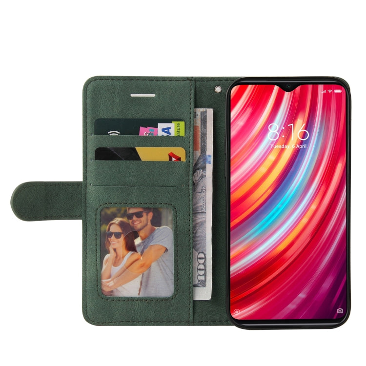 For Xiaomi Redmi Note 8 Pro Dual-color Splicing Horizontal Flip PU Leather Case with Holder & Card Slots & Wallet