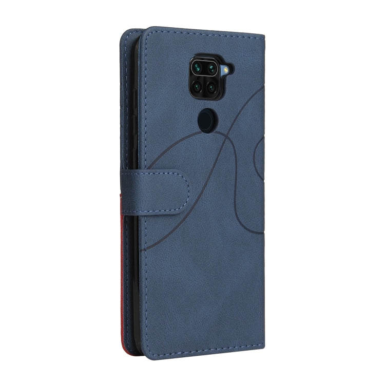 For Xiaomi Redmi Note 9 Dual-color Splicing Horizontal Flip PU Leather Case with Holder & Card Slots & Wallet
