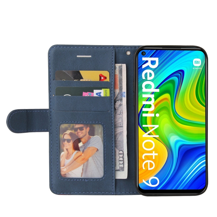 For Xiaomi Redmi Note 9 Dual-color Splicing Horizontal Flip PU Leather Case with Holder & Card Slots & Wallet