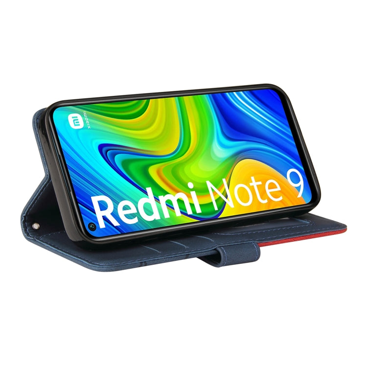 For Xiaomi Redmi Note 9 Dual-color Splicing Horizontal Flip PU Leather Case with Holder & Card Slots & Wallet