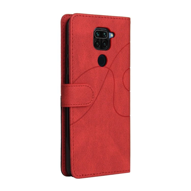 For Xiaomi Redmi Note 9 Dual-color Splicing Horizontal Flip PU Leather Case with Holder & Card Slots & Wallet